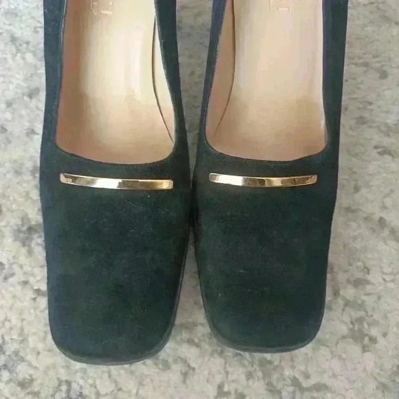 Gucci Scarpa Elegante Pelle Guarn. Met. Suola Cuio Block Heel Pump 7 - Picture 7 of 16